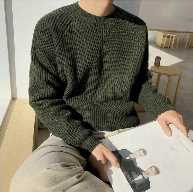 Ribbed Korean Knit Pullover