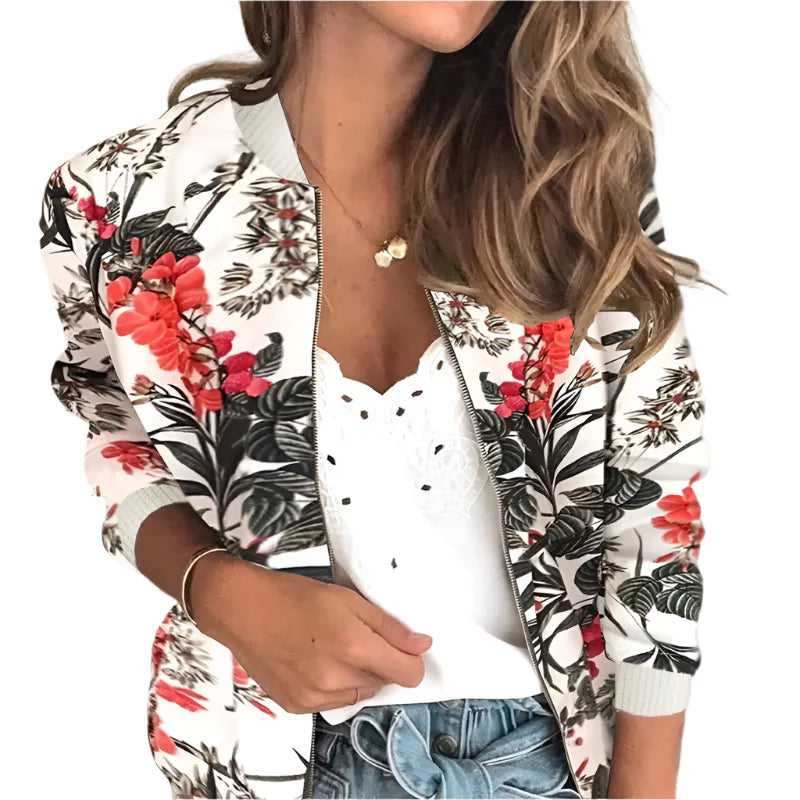 Chic Floral Slim Fit Jacket