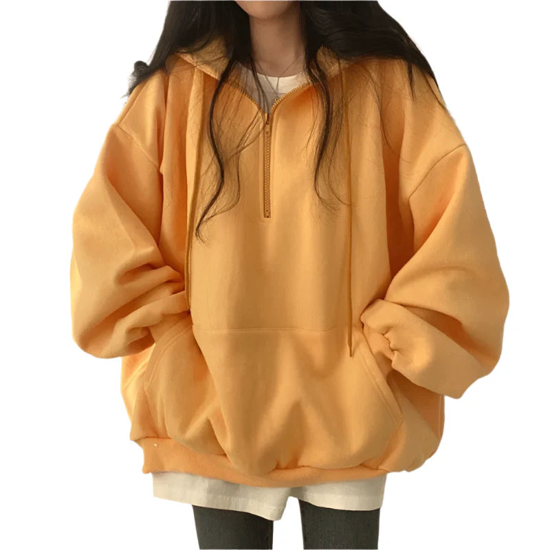 Half Zip Oversized Hoodie