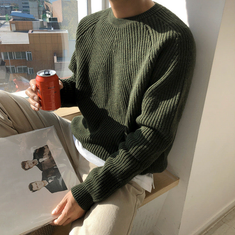 Ribbed Korean Knit Pullover