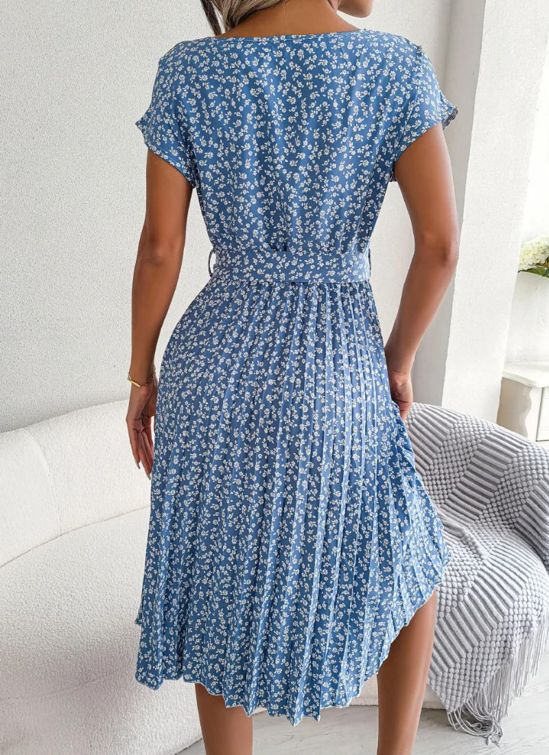 Pleated Mid Length Dress