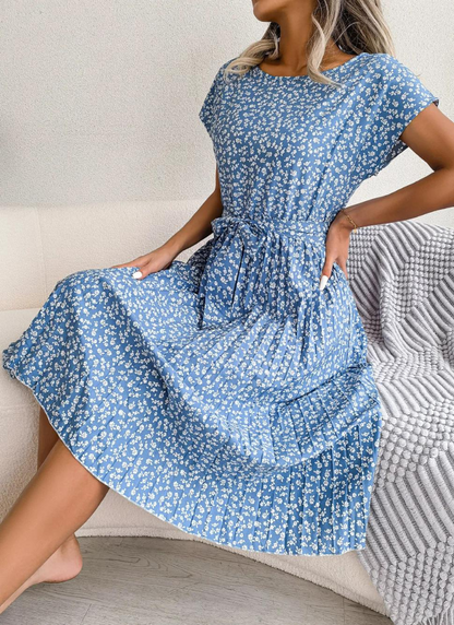 Pleated Mid Length Dress