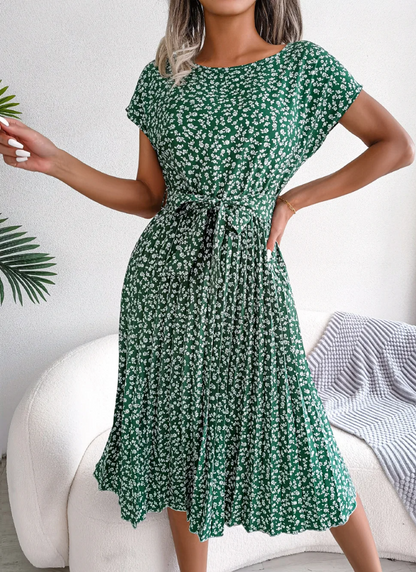Pleated Mid Length Dress