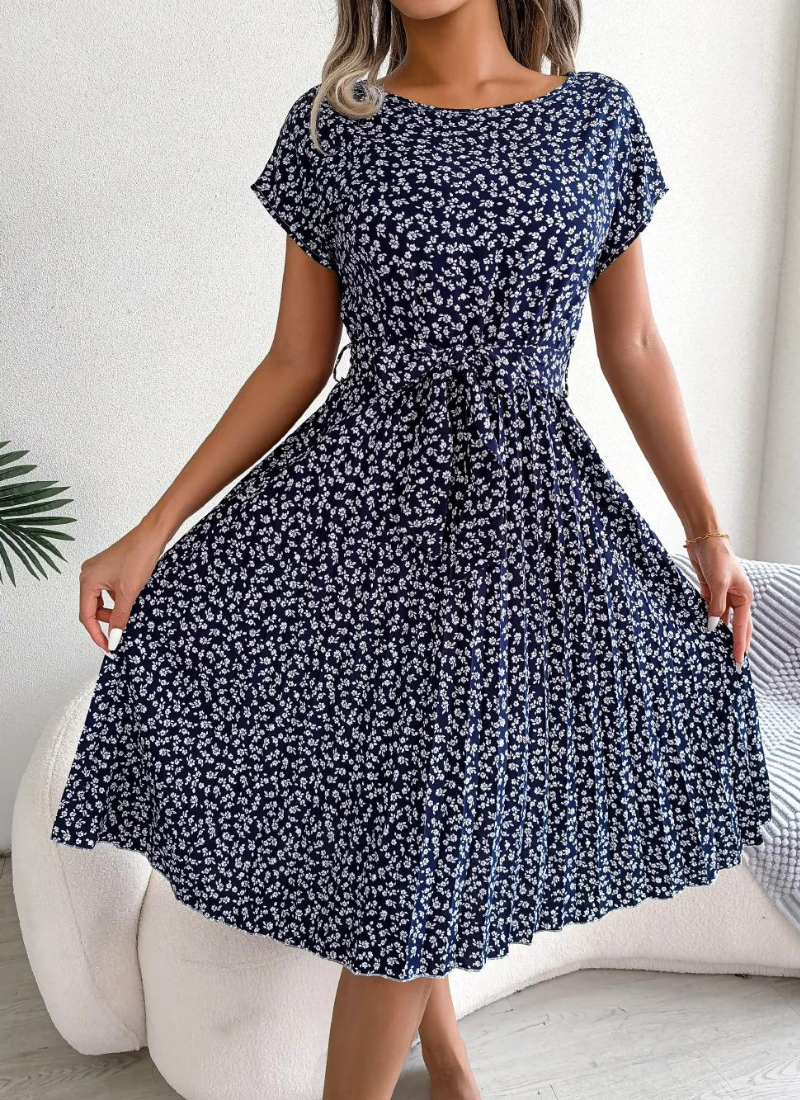 Pleated Mid Length Dress