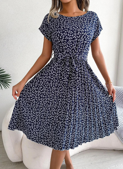 Pleated Mid Length Dress