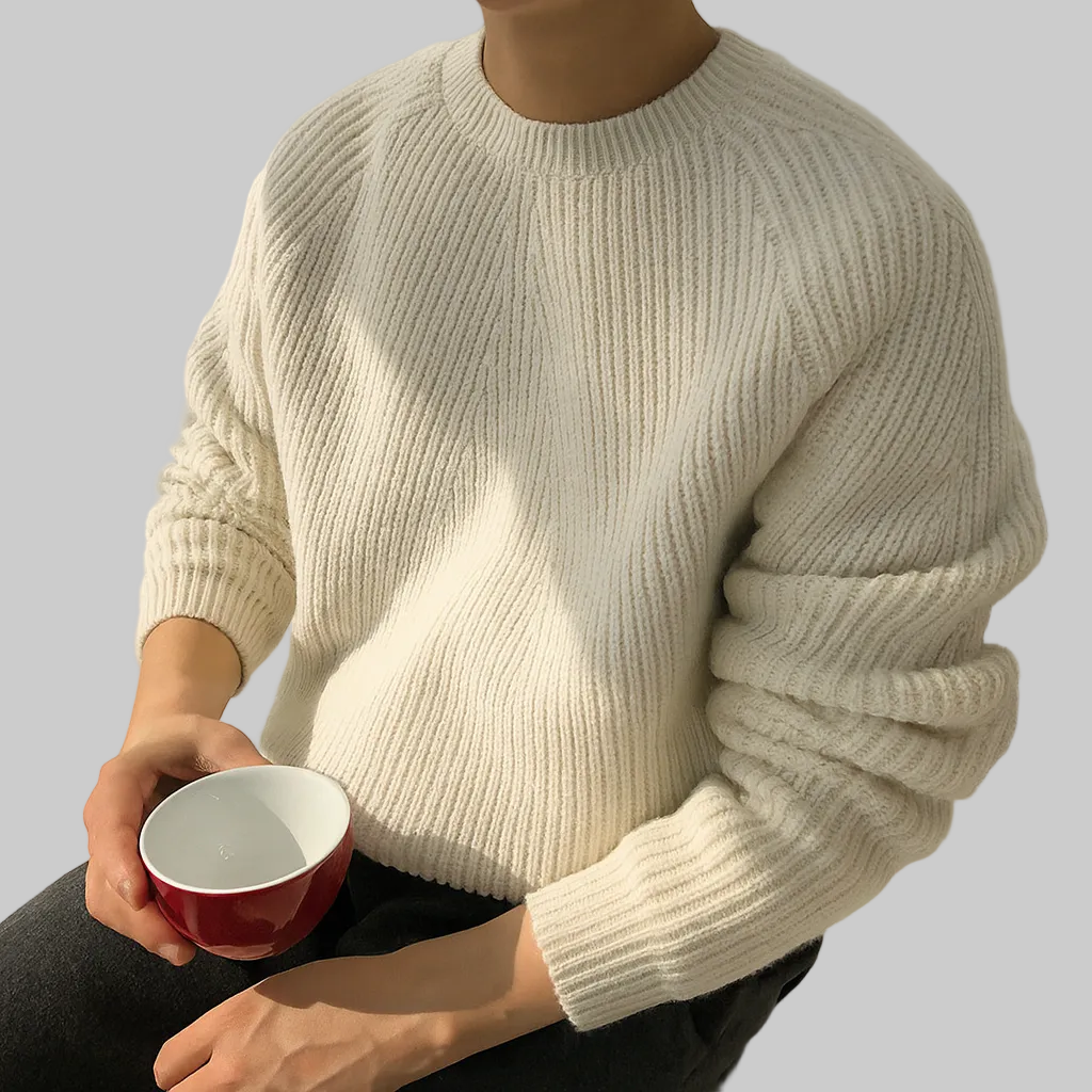 Ribbed Korean Knit Pullover