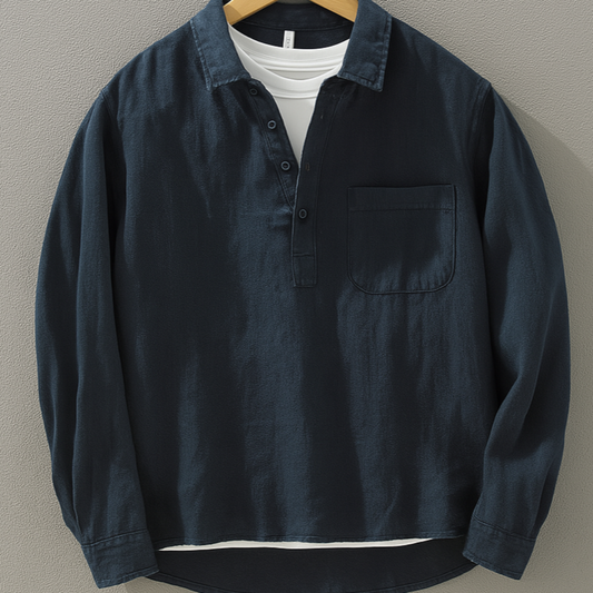 Button Linen Long Sleeve Shirt