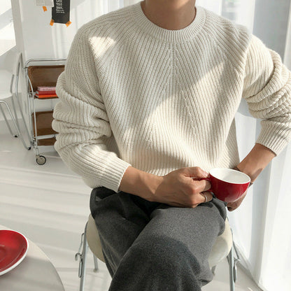 Ribbed Korean Knit Pullover