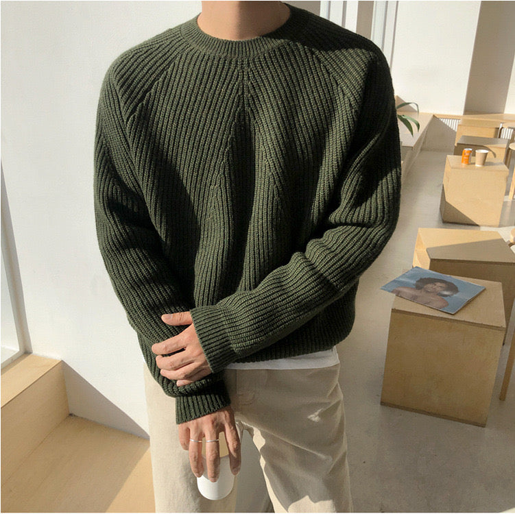 Ribbed Korean Knit Pullover