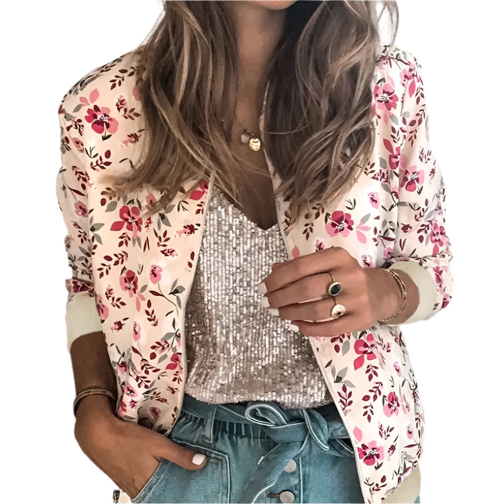 Chic Floral Slim Fit Jacket