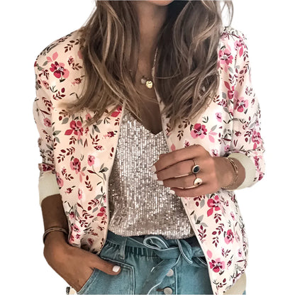 Chic Floral Slim Fit Jacket