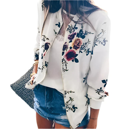 Chic Floral Slim Fit Jacket