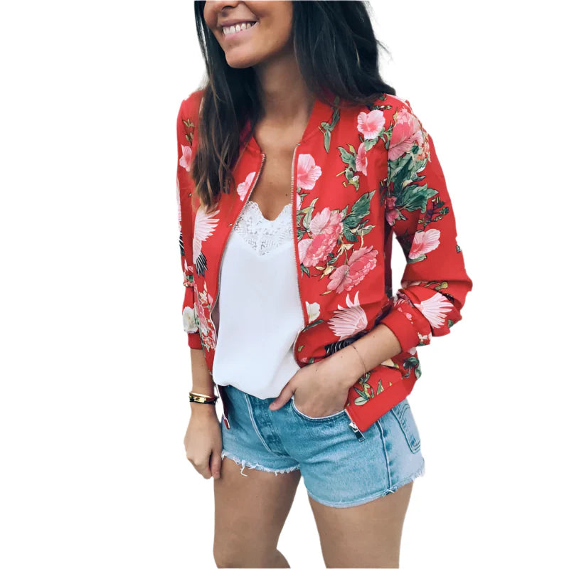Chic Floral Slim Fit Jacket