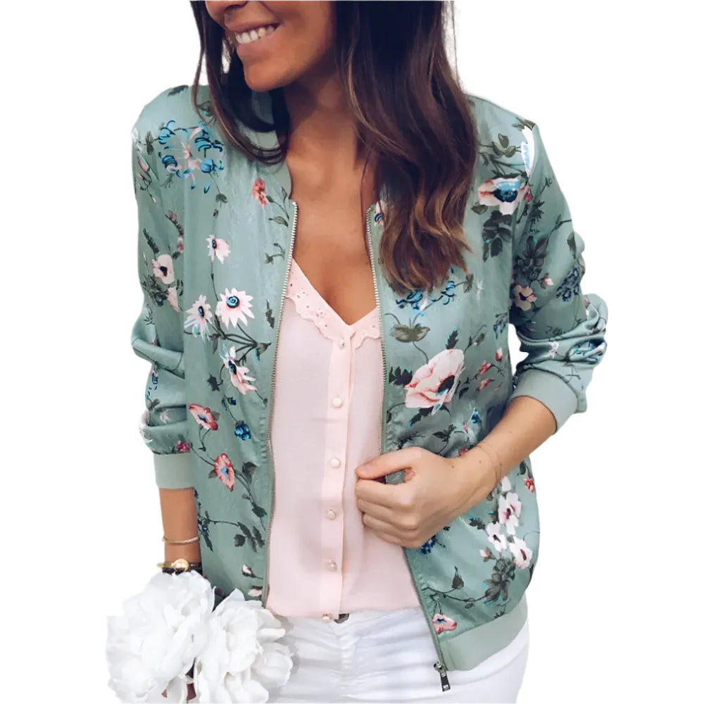 Chic Floral Slim Fit Jacket