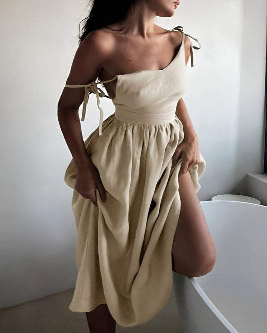 Backless Linen Dress