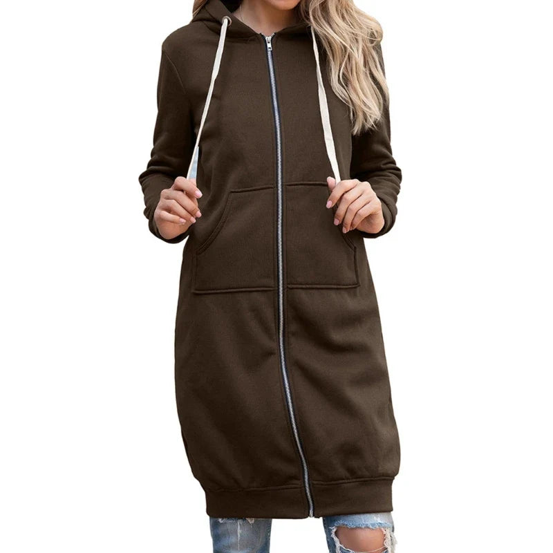 Slim Fit Long Zip Hoodie