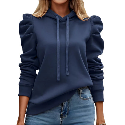 Oversized Ruffled Shoulder Hoodie
