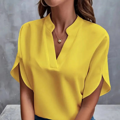 Vneck Short Sleeve Blouse