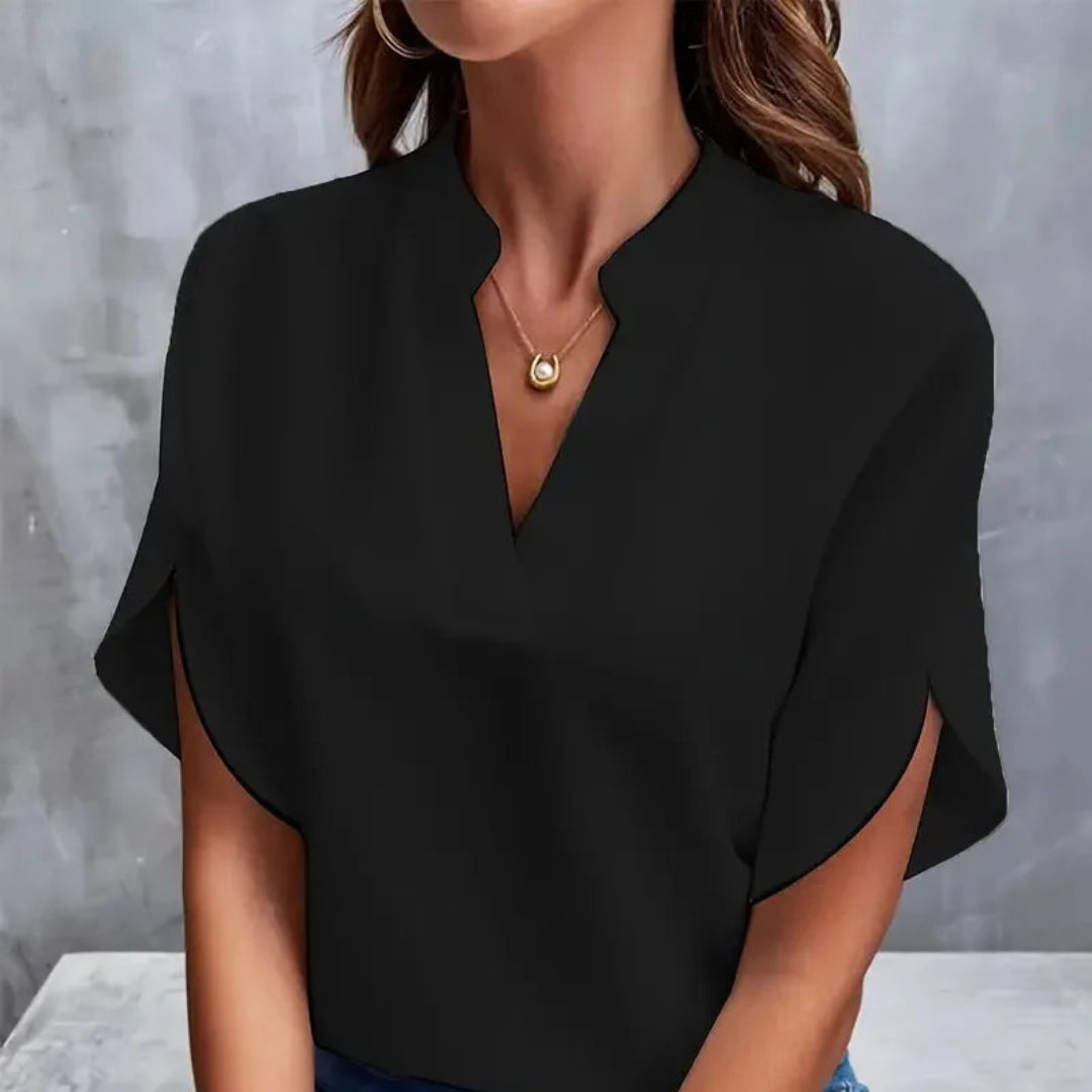 Vneck Short Sleeve Blouse