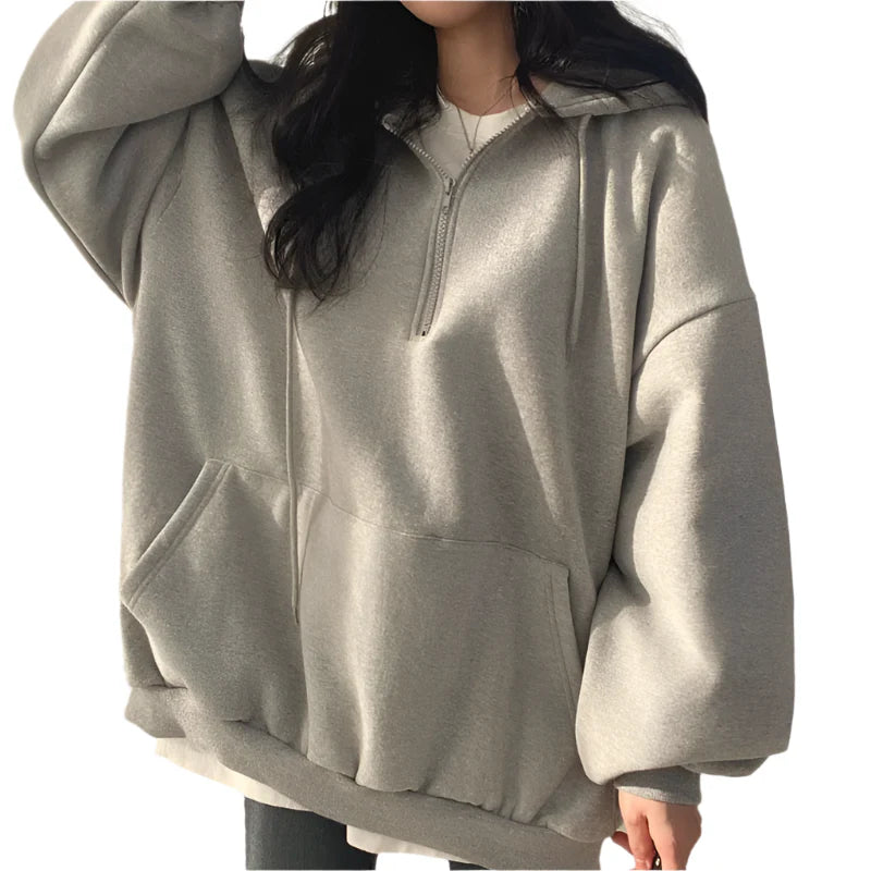 Half Zip Oversized Hoodie