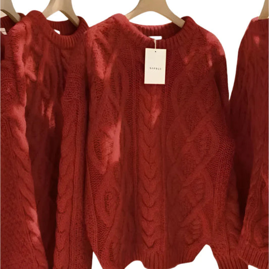 Twisted Wool Knitted Pullover