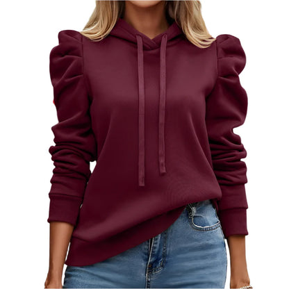 Oversized Ruffled Shoulder Hoodie