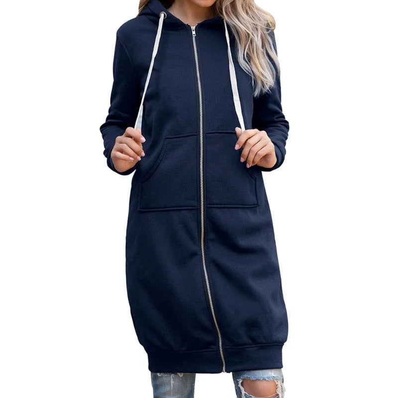 Slim Fit Long Zip Hoodie