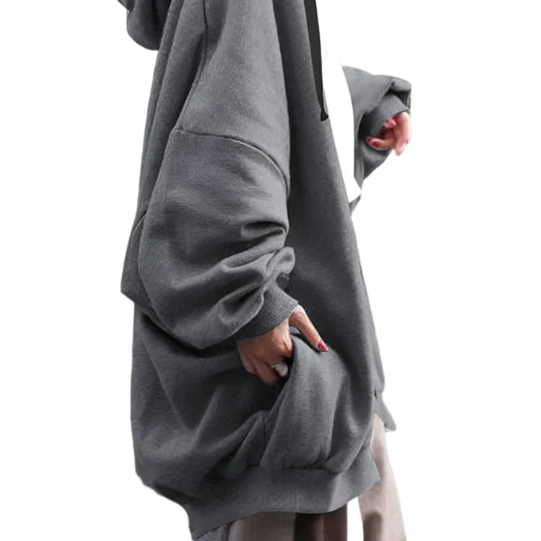 Oversized Zipper Fleece Hoodie