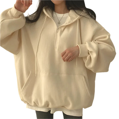 Half Zip Oversized Hoodie