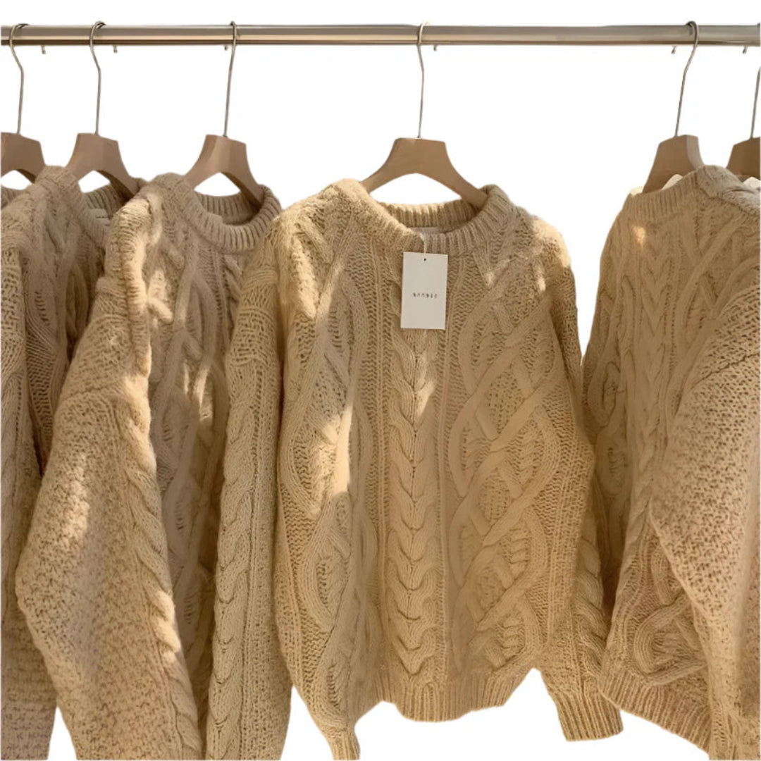 Twisted Wool Knitted Pullover