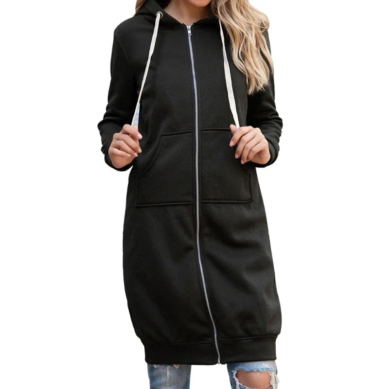 Slim Fit Long Zip Hoodie