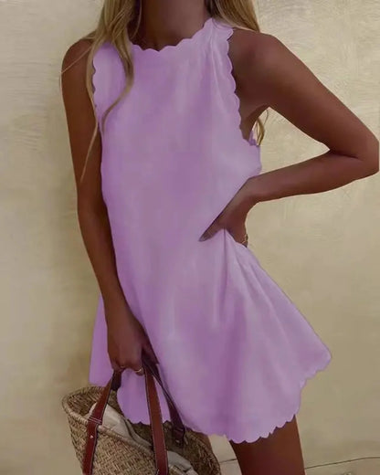 Wavy Edge Off Mini Dress