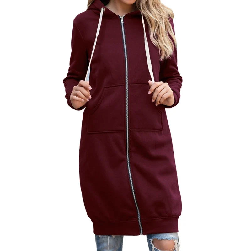 Slim Fit Long Zip Hoodie