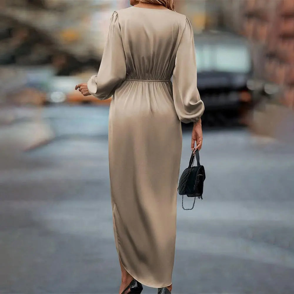 Mid Tie Cross Neckline Maxi