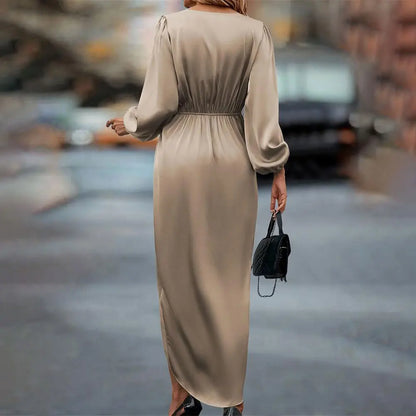 Mid Tie Cross Neckline Maxi