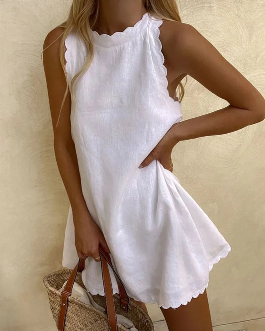 Wavy Edge Off Mini Dress