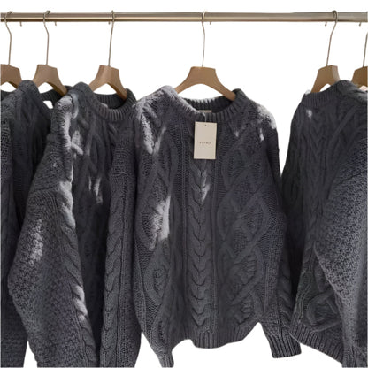 Twisted Wool Knitted Pullover