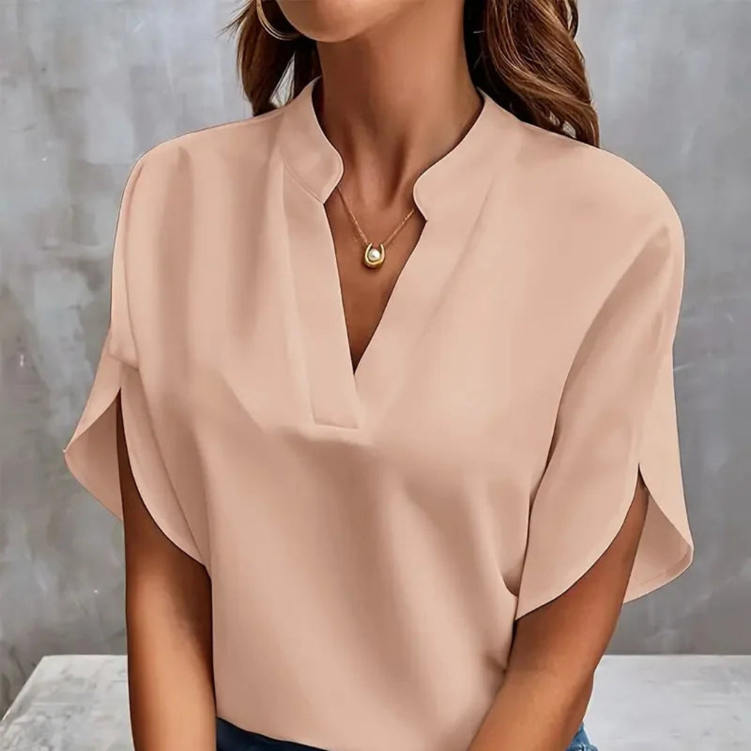 Vneck Short Sleeve Blouse