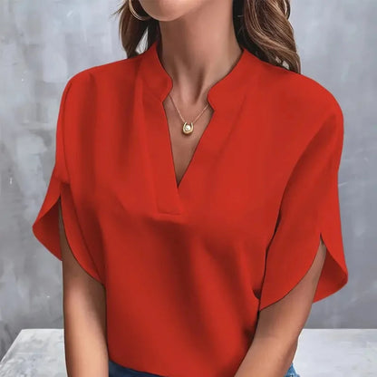 Vneck Short Sleeve Blouse
