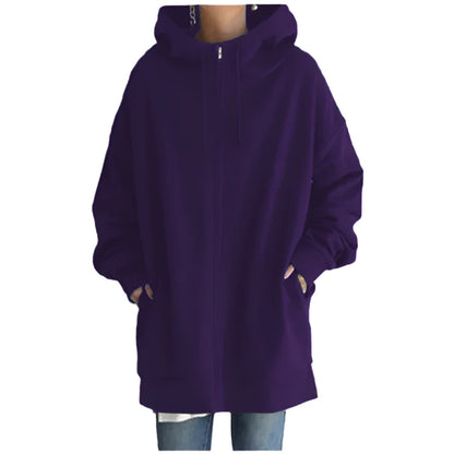 Extra Long Plush Zipper Hoodie